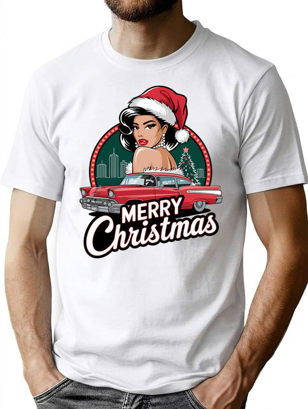Merry Christmas T-Shirt for Men & Women, T-Shirts Graphic Tee - White