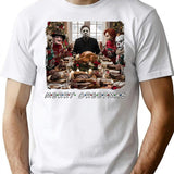 Merry Creepmas Horror Movie Christmas T-Shirt for Men & Women, T-Shirts Graphic Tee - White
