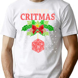 Merry Critmas 20 Sided Dice Rpg Christmas Holiday Board Game T-Shirt for Men & Women, T-Shirts Graphic Tee - White