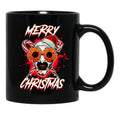 Merry Xmas Sunflower Sunglasses Horror Clown Movie Art Terrifier 2 Black Coffee Mug, Gift Coffee Mug - Black