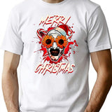 Merry Xmas Sunflower Sunglasses Horror Clown Movie Art Terrifier 2 Premium Heavyweight Cotton T-Shirt - White