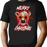 Merry Xmas Sunflower Sunglasses Horror Clown Movie Art Terrifier 2 T-Shirt for Men & Women, T-Shirts Graphic Tee - Black