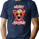 Merry Xmas Sunflower Sunglasses Horror Clown Movie Art Terrifier 2 T-Shirt for Men & Women, T-Shirts Graphic Tee - Navy