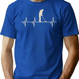 Metal Detecting Heartbeat Pulse Gift For Metal Detectors T-Shirt for Men & Women, T-Shirts Graphic Tee - Blue