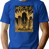 Metropolis Fritz Lang 1926 - Vintage Movie Poster Bw Classic T-Shirt for Men & Women, T-Shirts Graphic Tee - Blue