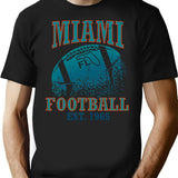 Miami Football Vintage T-Shirt for Men & Women, T-Shirts Graphic Tee - Black