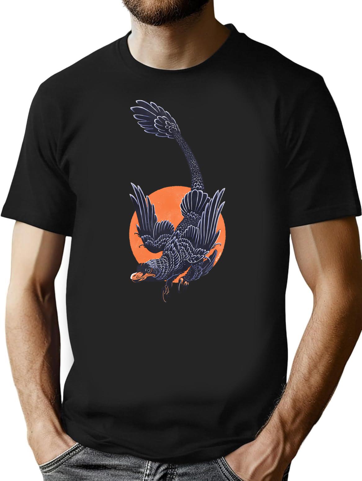 Microraptor (Muted) T-Shirt for Men & Women, T-Shirts Graphic Tee - Black