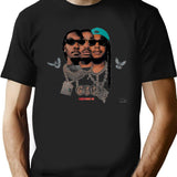 Migos T-Shirt Vintage Design Rapper Hip-Hop Streetwear T-Shirt for Men & Women, T-Shirts Graphic Tee - Black