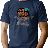 Migos T-Shirt Vintage Design Rapper Hip-Hop Streetwear T-Shirt for Men & Women, T-Shirts Graphic Tee - Navy