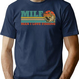 Milf Man I Love Fishing Retro Vintage Sunset Funny Fishing Gift (2) T-Shirt for Men & Women, T-Shirts Graphic Tee - Navy
