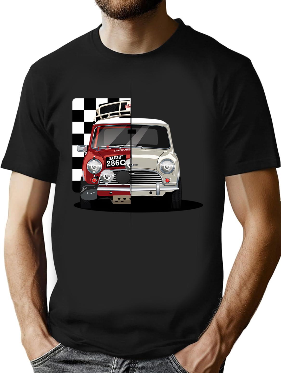 Mini Rallycar T-Shirt for Men & Women, T-Shirts Graphic Tee - Black