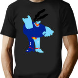 Minimal Blue Meanie T-Shirt for Men & Women, T-Shirts Graphic Tee - Black