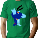 Minimal Blue Meanie T-Shirt for Men & Women, T-Shirts Graphic Tee - Green
