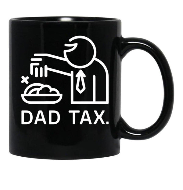 Minimalist Dad Tax Icons Black Coffee Mug - Black