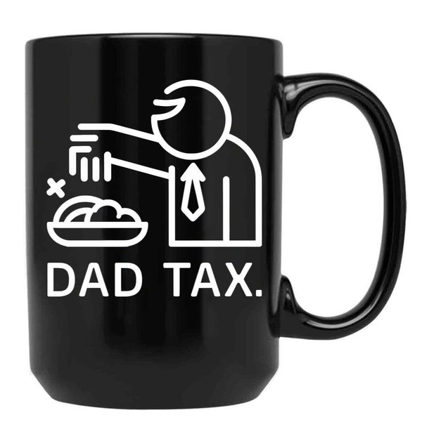 Minimalist Dad Tax Icons Black Coffee Mug - Black