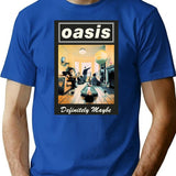 Minimalist O A S I S Definitely T-Shirt for Men & Women, T-Shirts Graphic Tee - Blue