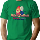 Miser Brothers Heating Cooling Vintage Retro T-Shirt for Men & Women, T-Shirts Graphic Tee - Green