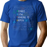 Mistakes Allow Thinking To Happen - Math Teacher Quotes Funny Maths T-Shirt for Men & Women, T-Shirts Graphic Tee - Blue