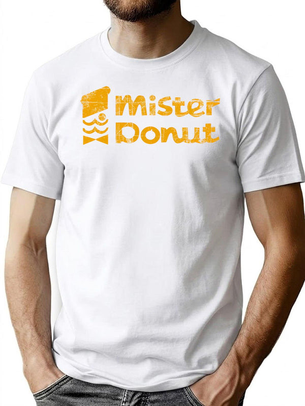 Mister Donut Vintage Retro Distressed 1970S T-Shirt for Men & Women, T-Shirts Graphic Tee - White