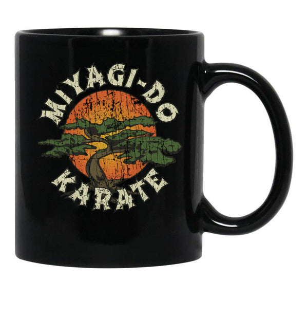 Miyagi-Do Karate 1984 Black Coffee Mug, Gift Coffee Mug - Black