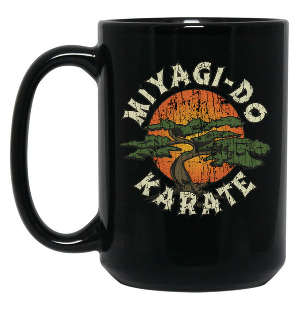 Miyagi-Do Karate 1984 Black Coffee Mug, Gift Coffee Mug - Black