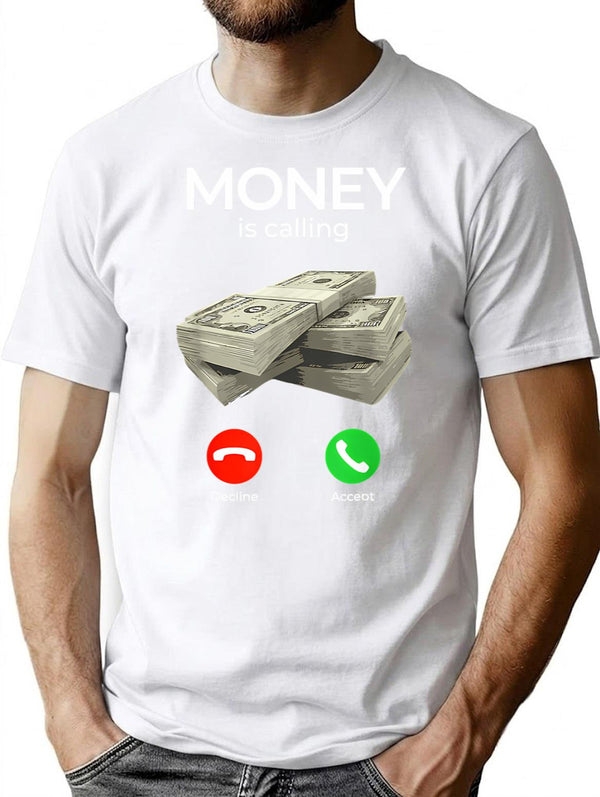 Money Is Calling Cashs Funny Business T-Shirt for Men & Women, T-Shirts Graphic Tee - White