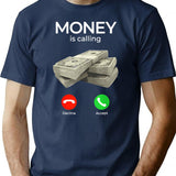 Money Is Calling Cashs Funny Business T-Shirt for Men & Women, T-Shirts Graphic Tee - Navy