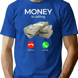 Money Is Calling Cashs Funny Business T-Shirt for Men & Women, T-Shirts Graphic Tee - Blue