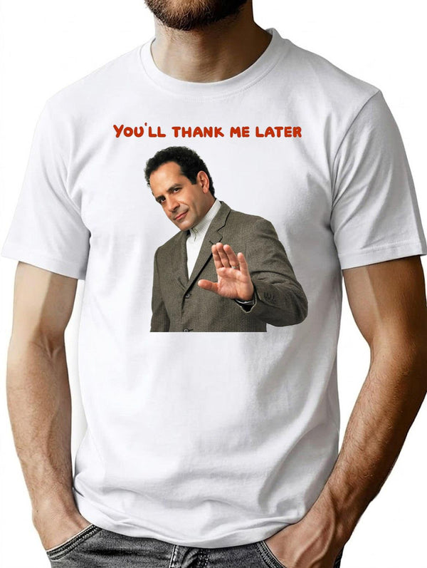 Monk You'll Thank Me Later Funny s and Accessories Premium Heavyweight Cotton T-Shirt - White