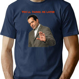 Monk You'll Thank Me Later Funny s and Accessories Premium Heavyweight Cotton T-Shirt - Navy