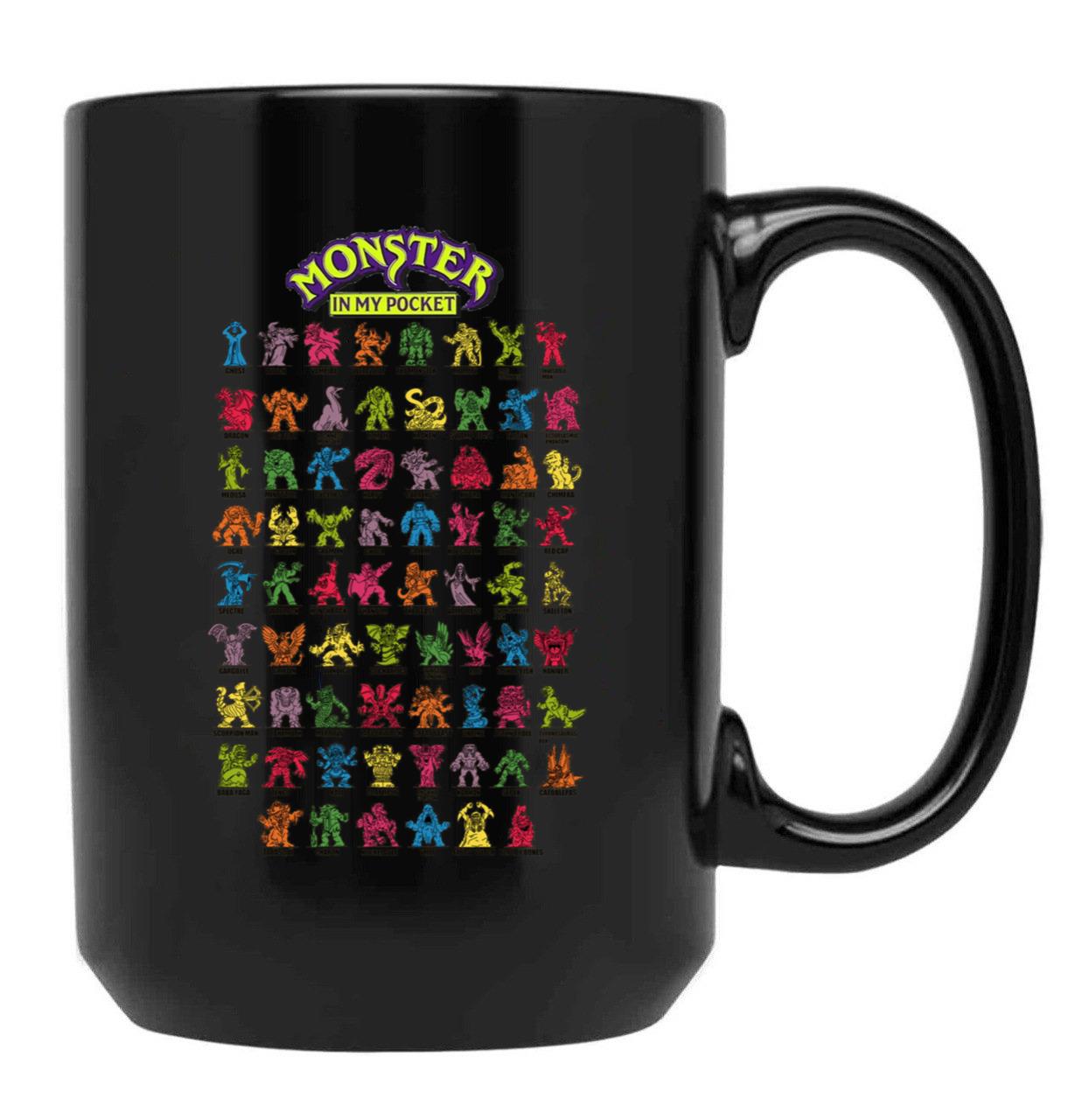 Monsters in My Pocket Black Coffee Mug, Gift Coffee Mug