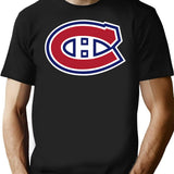 Montreal Canadians Logo Sticker T-Shirt for Men & Women, T-Shirts Graphic Tee - Black