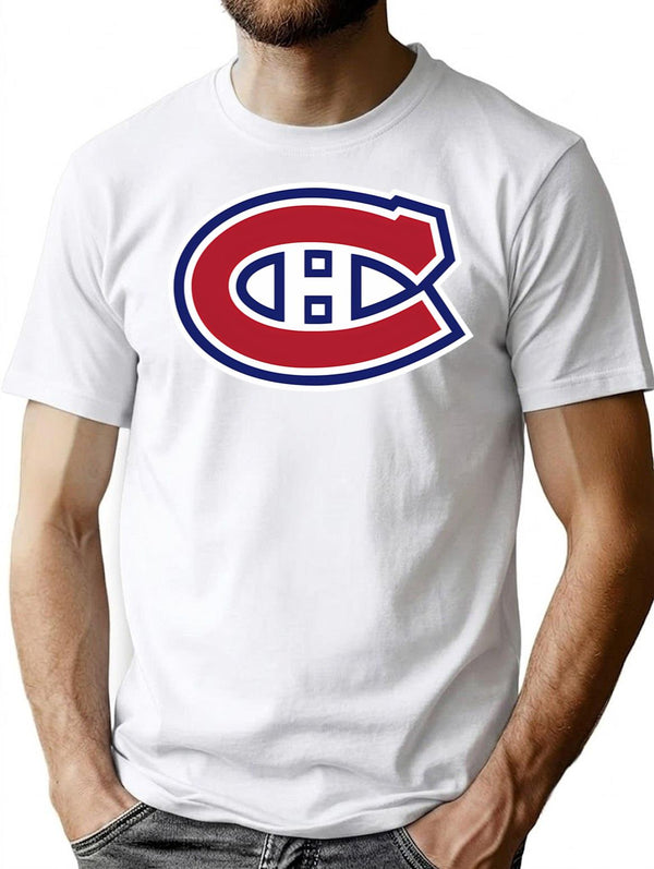 Montreal Canadians Logo Sticker T-Shirt for Men & Women, T-Shirts Graphic Tee - White