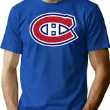 Montreal Canadians Logo Sticker T-Shirt for Men & Women, T-Shirts Graphic Tee - Blue