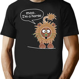 Moo. I'M A Horse T-Shirt for Men & Women, T-Shirts Graphic Tee - Black