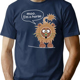 Moo. I'M A Horse T-Shirt for Men & Women, T-Shirts Graphic Tee - Navy