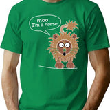 Moo. I'M A Horse T-Shirt for Men & Women, T-Shirts Graphic Tee - Green