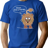 Moo. I'M A Horse T-Shirt for Men & Women, T-Shirts Graphic Tee - Blue