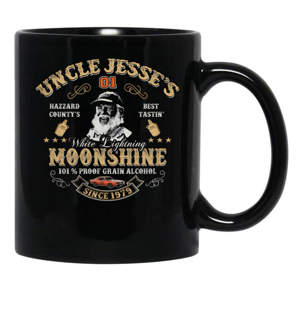 Moonshine Dukes Of Hazzard Uncle Jesse Black Coffee Mug, Gift Coffee Mug - Black