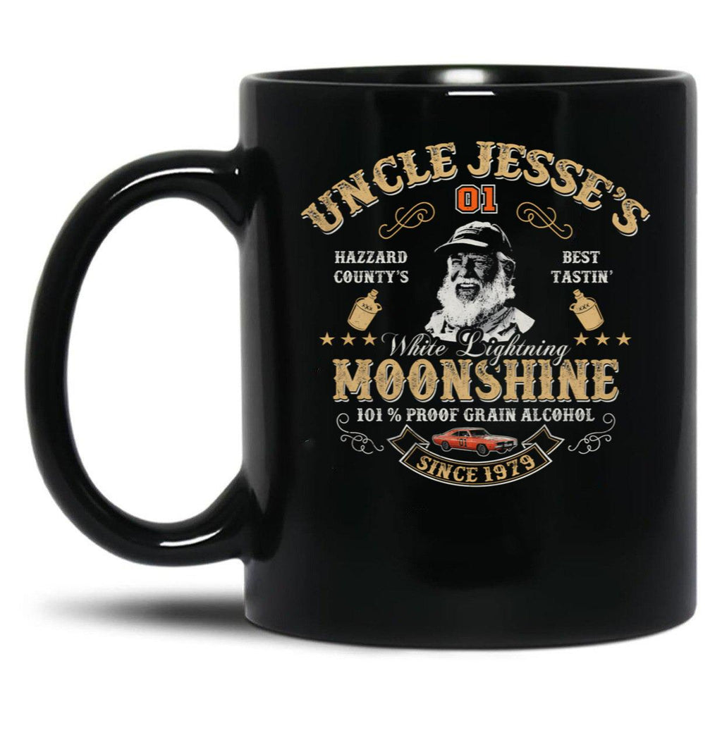 Moonshine Dukes Of Hazzard Uncle Jesse Black Coffee Mug, Gift Coffee Mug