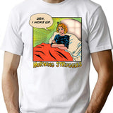 Morning Struggles T-Shirt for Men & Women, T-Shirts Graphic Tee - White