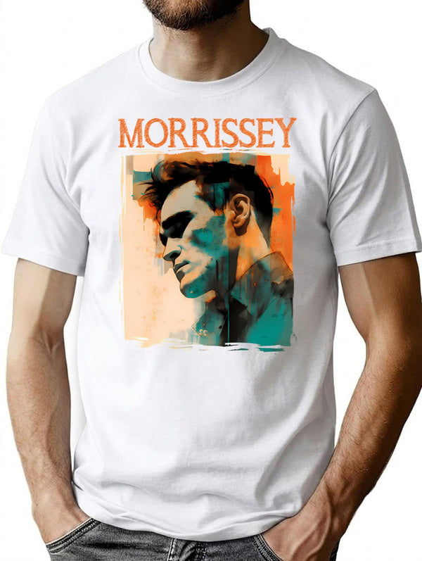 Morrissey 80S 90S Moz Illustration Art Work T-Shirt for Men & Women, T-Shirts Graphic Tee - White