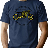 Motorcycle Workshop T-Shirt for Men & Women, T-Shirts Graphic Tee - Navy