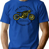 Motorcycle Workshop T-Shirt for Men & Women, T-Shirts Graphic Tee - Blue