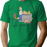 Mr. New Dad Baby Diaper Dog T-Shirt for Men & Women, T-Shirts Graphic Tee - Green