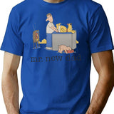 Mr. New Dad Baby Diaper Dog T-Shirt for Men & Women, T-Shirts Graphic Tee - Blue