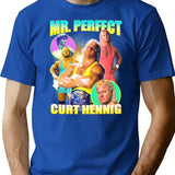 Mr Perfect T-Shirt for Men & Women, T-Shirts Graphic Tee - Blue