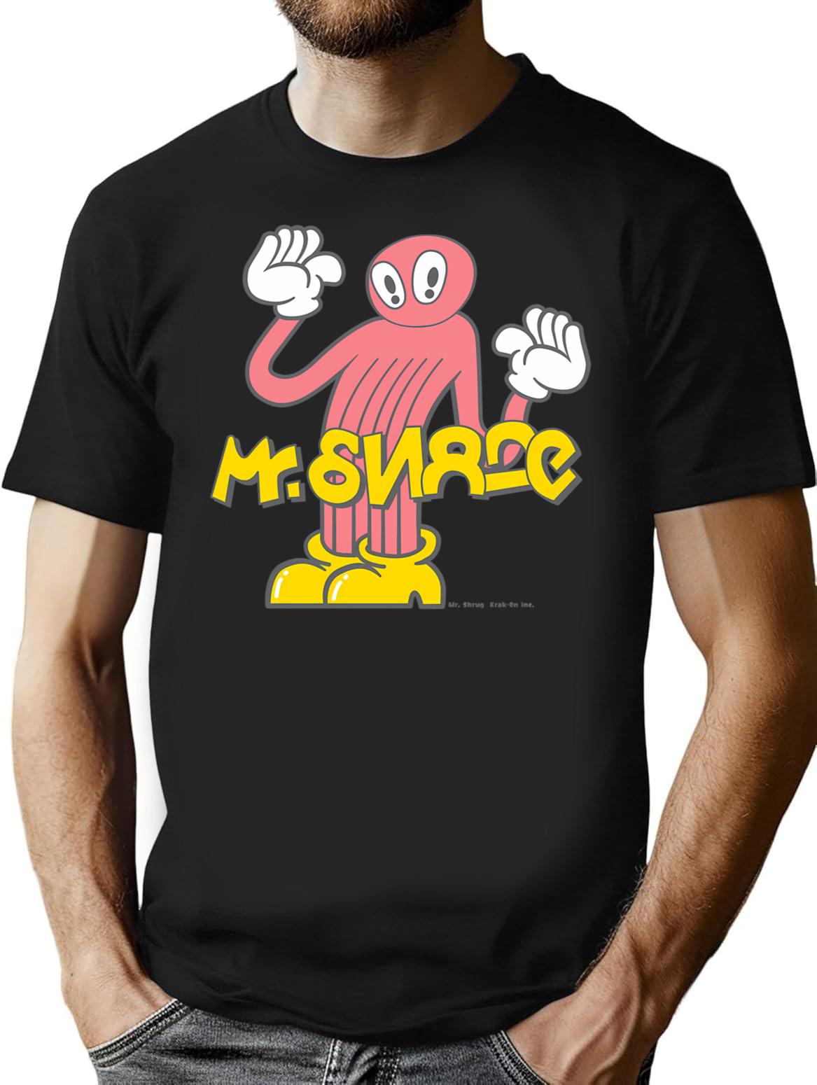 Mr. Shrug T-Shirt for Men & Women, T-Shirts Graphic Tee - Black