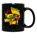 Muddy Day - Fun Nanalan Character Design Playful And Adorable Puppet Art Nanalan'S Messy Adventure Captured In A Cute And Colorful Illustration Black Coffee Mug, Gift Coffee Mug - Black