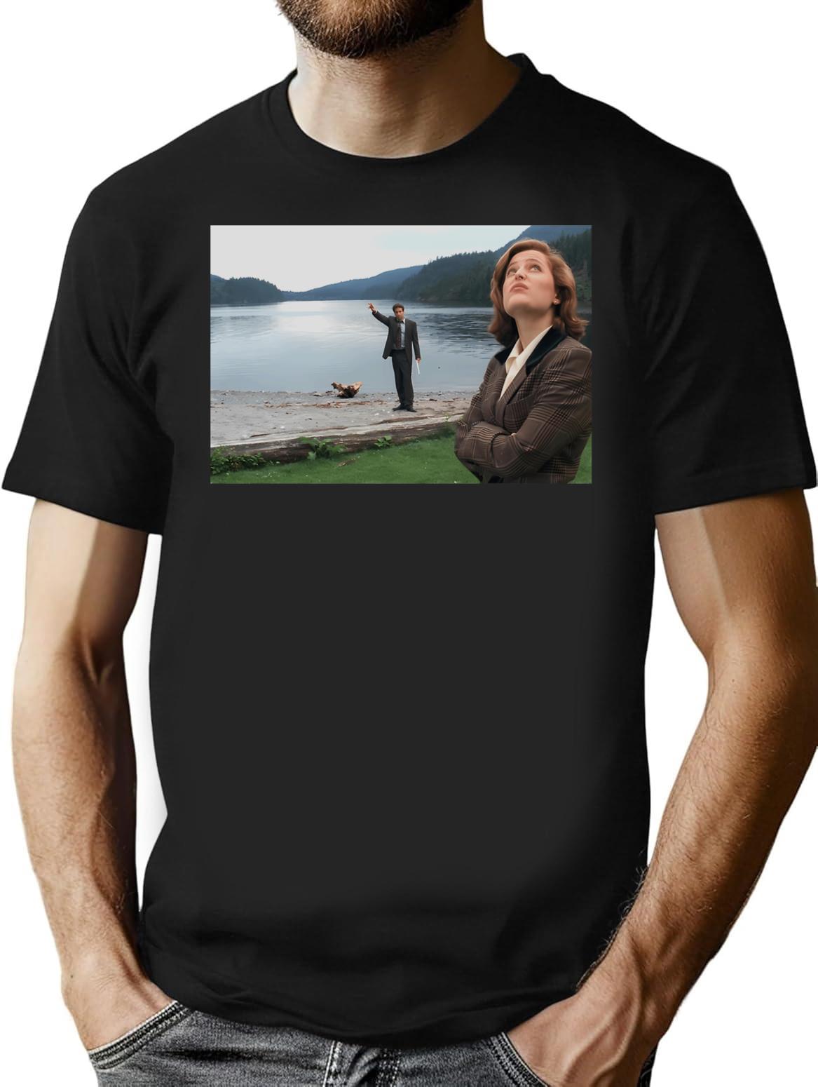Mulder And Scully - The X-Files T-Shirt for Men & Women, T-Shirts Graphic Tee - Black